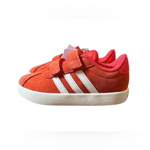 Adidas VL Court 3.0 Toddler Boys Vibrant Orange White Sneakers Size 10K New - Picture 1 of 8